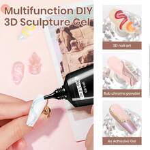 MUSILAN 3D 指甲胶透明造型凝胶 30g 免擦拭造型凝胶 适用于指甲饰品水钻指甲饰品雕刻美甲设计 用于水钻装饰 - 無色 - 查看 5