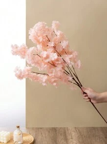 MEHELANY 1pc 3.2ft/1m Realistic Artificial Red Cherry Blossom Branch, Lifelike Texture, Long Stem Fake Flower, Suitable For Tall Vase DIY Floral Arrangement, Wedding Party Vintage Decor, Modern Farmhouse Style, Home Bedroom Decor, Thanksgiving, Harvest Festival, Christmas, Fall Decoration, Artificial Flower Home Decor Christmas Ornament - Multicolor - View 4