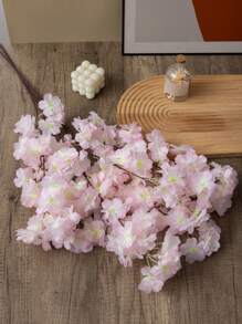 MEHELANY 1pc 3.2ft/1m Realistic Artificial Red Cherry Blossom Branch, Lifelike Texture, Long Stem Fake Flower, Suitable For Tall Vase DIY Floral Arrangement, Wedding Party Vintage Decor, Modern Farmhouse Style, Home Bedroom Decor, Thanksgiving, Harvest Festival, Christmas, Fall Decoration, Artificial Flower Home Decor Christmas Ornament - Multicolor - View 7
