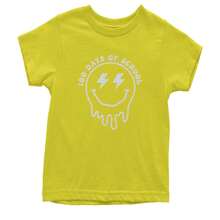 Melting Smile Face 100 Days Of School Youth T-Shirt - 黃色 - 查看 1