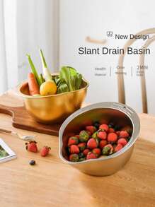 Multi-Style 304 Edelstahl Gemüse Waschbecken, Abtropfkorb, Sieb, Reisewäsche Sieb, Filterschüssel, Multifunktional