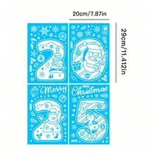 Nhãn dán năm mới 2025 Ông già Noel màu trắng Nhãn dán cửa sổ hình nai sừng tấm Bông tuyết Người tuyết Cây trang trí Giáng sinh Nhãn dán kính, Halloween, Trang trí Halloween - Nhiều màu - Xem 3