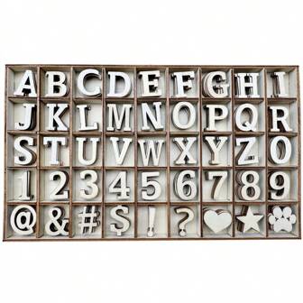 270 Pieces 1 Inch Wood Alphabet Letters Wooden Numbers Mini Blank Wood Symbols Unfinished Wood Heart Star Paw With Rustic Storage Tray For Home Decor Spelling Education Homemade Crafts Party Gifts Birthday Graduation