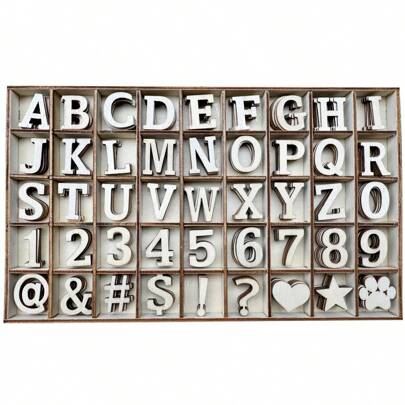 270 Pieces 1 Inch Wood Alphabet Letters Wooden Numbers Mini Blank Wood Symbols Unfinished Wood Heart Star Paw With Rustic Storage Tray For Home Decor Spelling Education Homemade Crafts Party Gifts Birthday Graduation