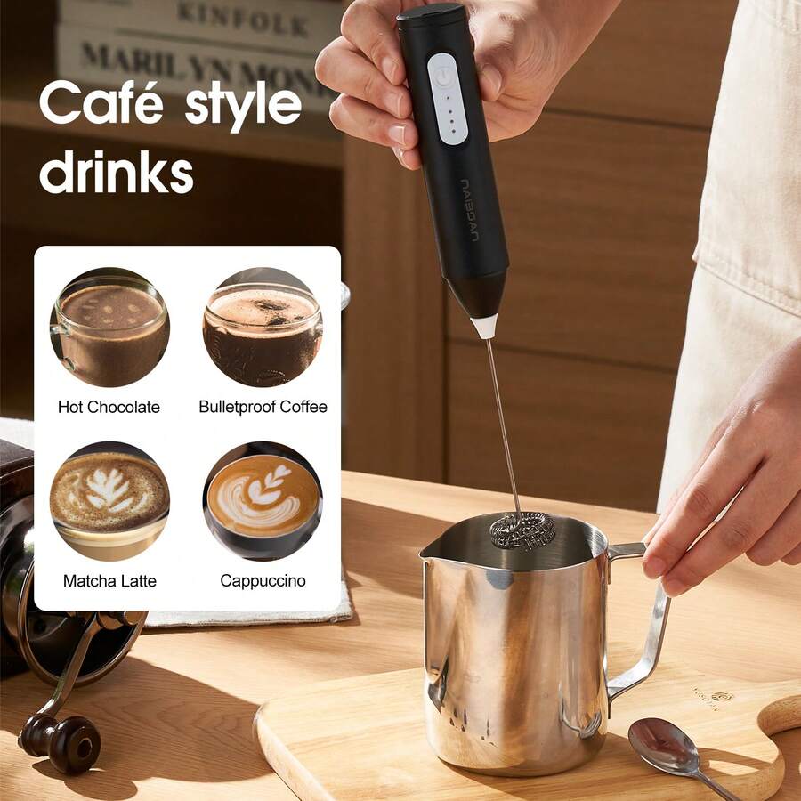 Naibsan Milk Frother Handheld, Rechargeable Milk Frother, Electric