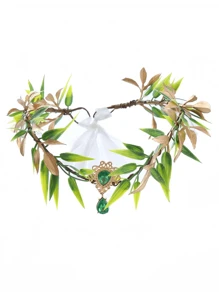 Couronne florale artisanale inspirée de Halloween/la forêt féerique avec des feuilles et des branches