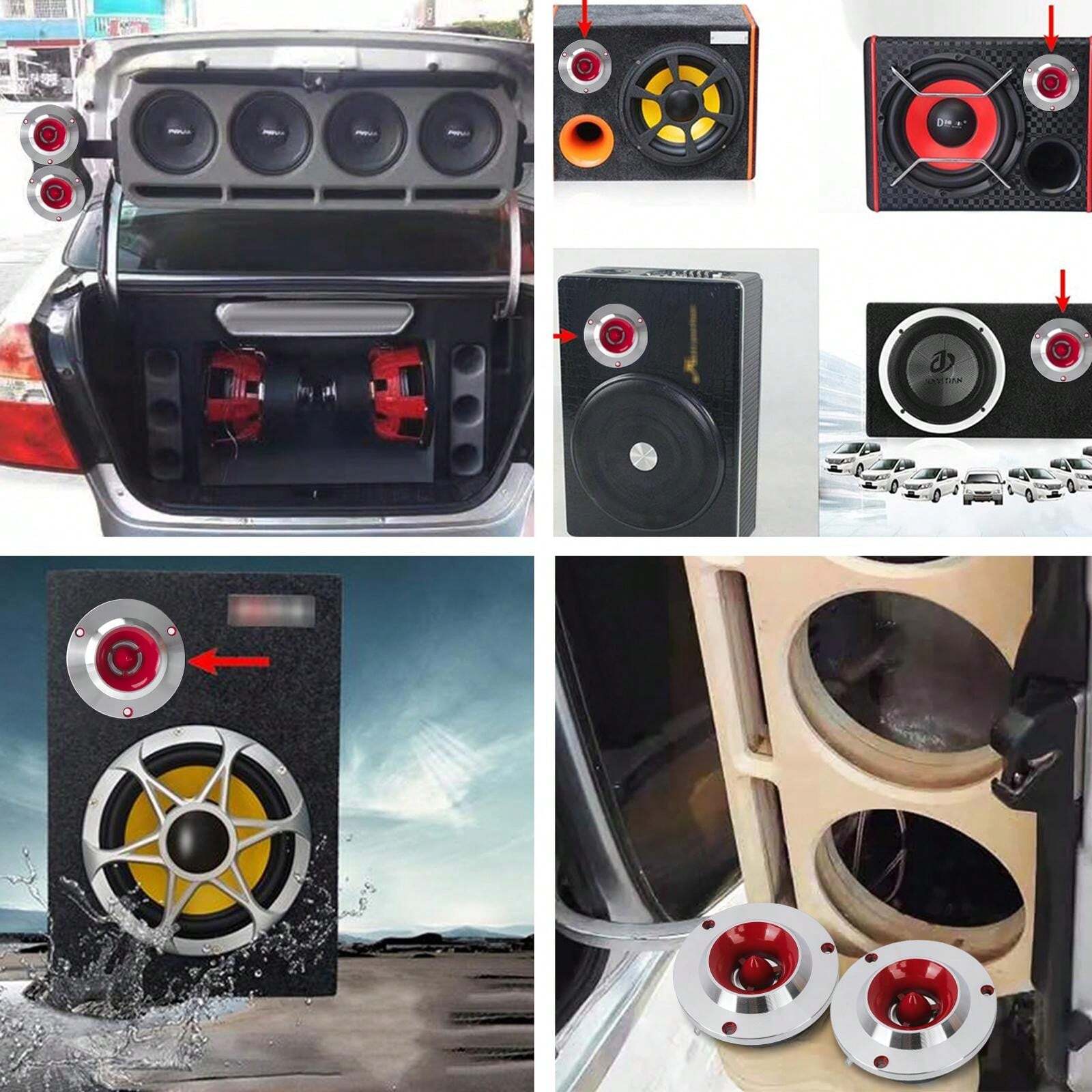 2pcs 4 Inch Titanium Bullet Tweeter For Vehicle Auto Cars Stereo