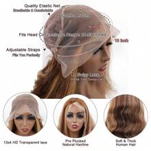 Honey Blonde Lace Front Wig Human Hair 13x4 HD Body Wave Highlight Ombre Lace Frontal Wigs Human Hair Pre Plucked With Baby Hair 180% Density Body Wave 4/27 Glueless Human Hair Wigs For Women - Piano Color - View 7