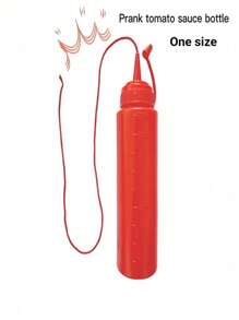 1pc Red Bottle Creative Prank Ketchup Bottle, Trick Toy For Funny Salad Dressing Gag