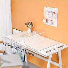 1pc Transparent PVC Soft Glass Desk Mat, Waterproof Oil-Proof Easy To Clean Study/Office Table Pad, Thickness 1.0mm - Transparent - View 26