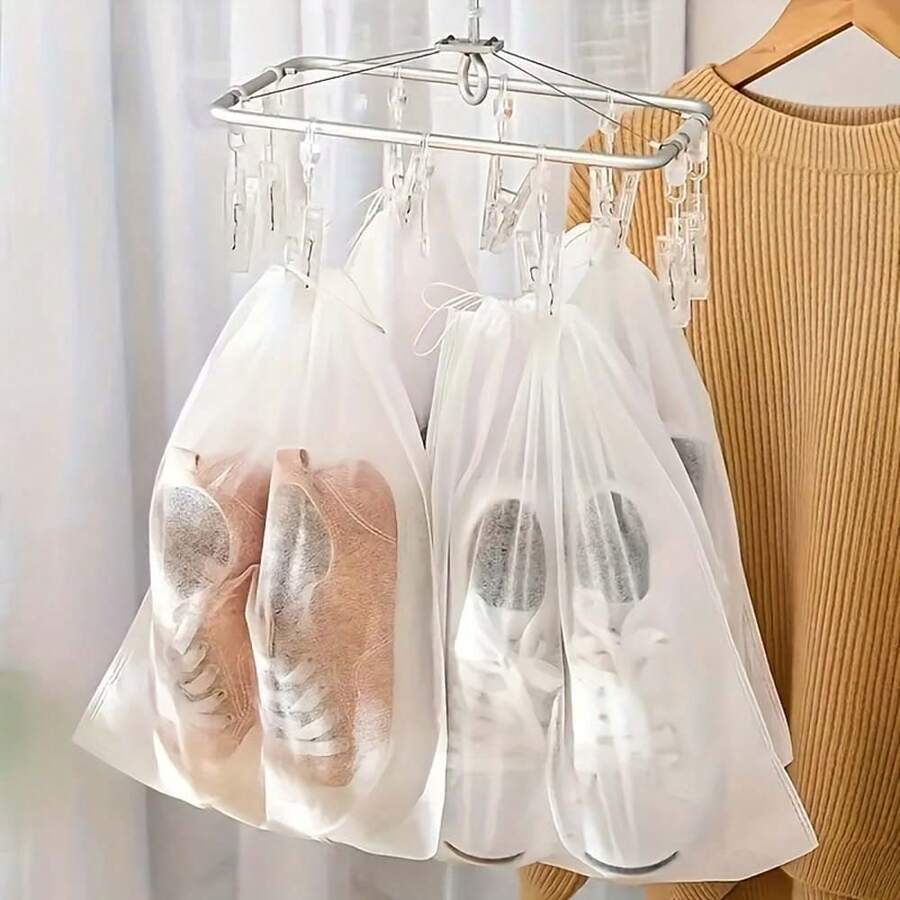 Bộ 30 túi đựng giày rút dây màu trắng di động - Chống ố vàng, chống bụi, túi đựng giày du lịch Túi đựng giày Hộp đựng giày Hộp đựng giày Phụ kiện đựng giày khi đi du lịch, kỳ nghỉ, du ngoạn, kỳ nghỉ hè Túi du lịch Đồ dùng du lịch thiết yếu cho ký túc xá đại học, trường học tại nhà - trắng - Xem 1