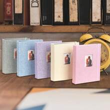 3 Inch Mini Photo Album, Small Picture Book With Pockets For 208 Photos, Decorative Linen Photo Album For Business Cards, Stamps, Ticketstravel Accessories Travel Essentials Car Accessories Outdoor Accessories Air Plane Case Useful Things Summer Essentials Office Accessories - Multicolor - View 10