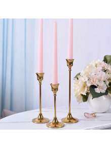 1pc/3pcs/Set Candle Holder, European Romantic Candlestick, For Candlelight Dinner Photo Props, Wedding Anniversary Birthday Decor, Table Living Room Home Decor, Valentine's Day New Year Decor (Candles Not Included) Best Gifts Birthday - Multicolor - View 10