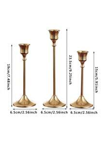 1pc/3pcs/Set Candle Holder, European Romantic Candlestick, For Candlelight Dinner Photo Props, Wedding Anniversary Birthday Decor, Table Living Room Home Decor, Valentine's Day New Year Decor (Candles Not Included) Best Gifts Birthday - Multicolor - View 5