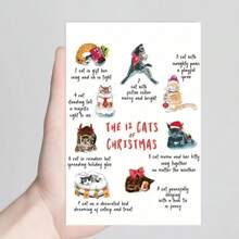 1 张，有趣的小猫圣诞贺卡礼物，送给朋友家人的生日贺卡祝福卡，圣诞节万圣节感恩节礼物，送给朋友家人的简单有趣的圣诞生日贺卡 - 均碼 - 查看 4