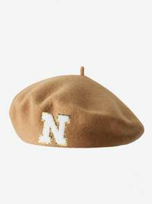 1pc Baby & Kids 26 Letters Knitted Beret Hat, Soft Warm Cute Fashionable Headwear For Toddler Boys Girls, Suitable For Infants And Young Children In Autumn And Winter