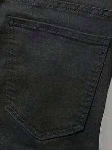 Men's Jeans Men Splash Ink Print Ripped Patched Jeans Men's Jeans(New And Old Packages Will Be Shipped Simultaneously) - Màu xanh lam - Xem 2
