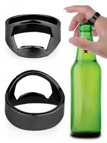 1 PC, Đường kính 0,7 inch trong Vòng, Tháo Mở Nắp Chai, Đeo Nhẫn, Vòng Mở Nắp Chai Bằng Thép Không Gỉ Sáng Tạo, Mở Nắp Chai Bằng Thép Titan, Nhẫn Rượu Vang, Đen và Vàng - Nhiều màu - Xem 3