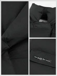 Chericom 秋冬新品，立领常规女士休闲背心无袖棉服夹克 - 魔力黑 - 查看 7