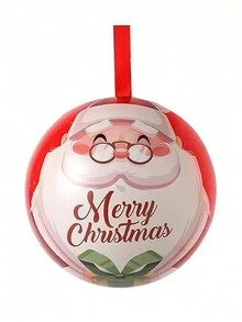 Đồ trang trí hộp kẹo Giáng sinh, 6 hộp kẹo bi thiếc Giáng sinh sáng tạo, mặt dây chuyền trang trí quả bóng treo cây thông Noel, có thể dùng làm quà tặng (không bao gồm đường) - Nhiều màu - Xem 13