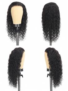 Eulisi 5X5 蕾丝闭合假发 人发佩戴和使用 无胶假发 人发预拔预剪 180% 密度水波蕾丝前假发 适合女性的真人头发 适合卷发假发 - 黑色 - 查看 8