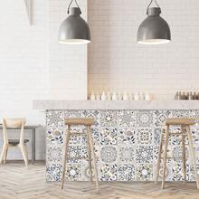 16pcs/Set Floral Pattern Peel And Stick Wallpaper, Self-Adhesive PVC Tile Stickers, Suitable For Home Furniture Renovation And Decoration, Kitchen, Living Room, Bathroom Wall And Floor DIY - Multicolor - View 6