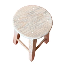 Round Reinforced Wooden Bench Chair For Children - Beige - View 3