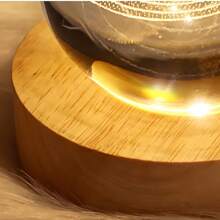 8CM Crystal Table Lamp Planet Earth Galaxy LED Wooden Base 3D Home Decorative Ornament Gift - 星雲 - 查看 3