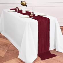 12 Pack Table Runner 10Ft Long Cheesecloth Table Runner Rustic Gauze Table Runner Romantic Fabric Cheese Cloth Table Runner For Wedding Party Bridal Baby Shower - Burgundy - View 5