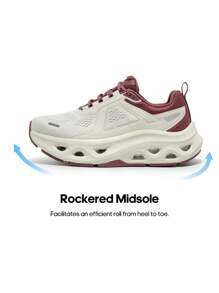 Women Fashion Sneakers Midsole Anti-Slip Comfortable Causal Walking Running Tennis Athletic Gym Workout Shoes With 3M Reflective Strips - 酒紅色 - 查看 5
