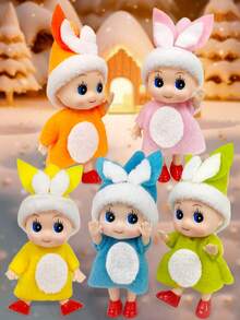 1 件可爱圣诞兔子仙女迷你玩偶装饰品、节日礼物、微型景观装饰、橱窗展示 - 彩色 - 查看 7