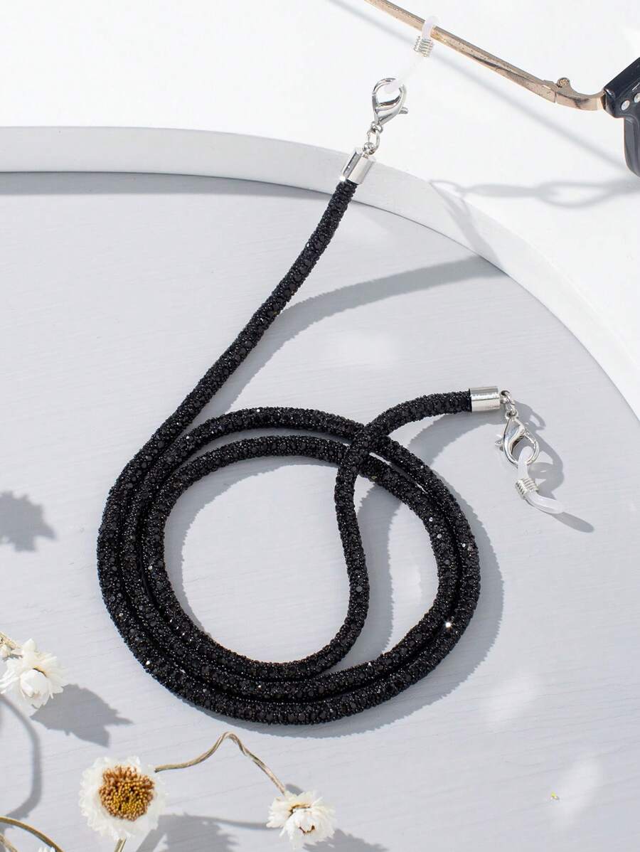 1 chiếc Dây chuyền kim loại lấp lánh pha lê hoàn toàn, thích hợp cho tiệc tùng và sử dụng trên sân khấu Phụ kiện kính cho phụ nữ