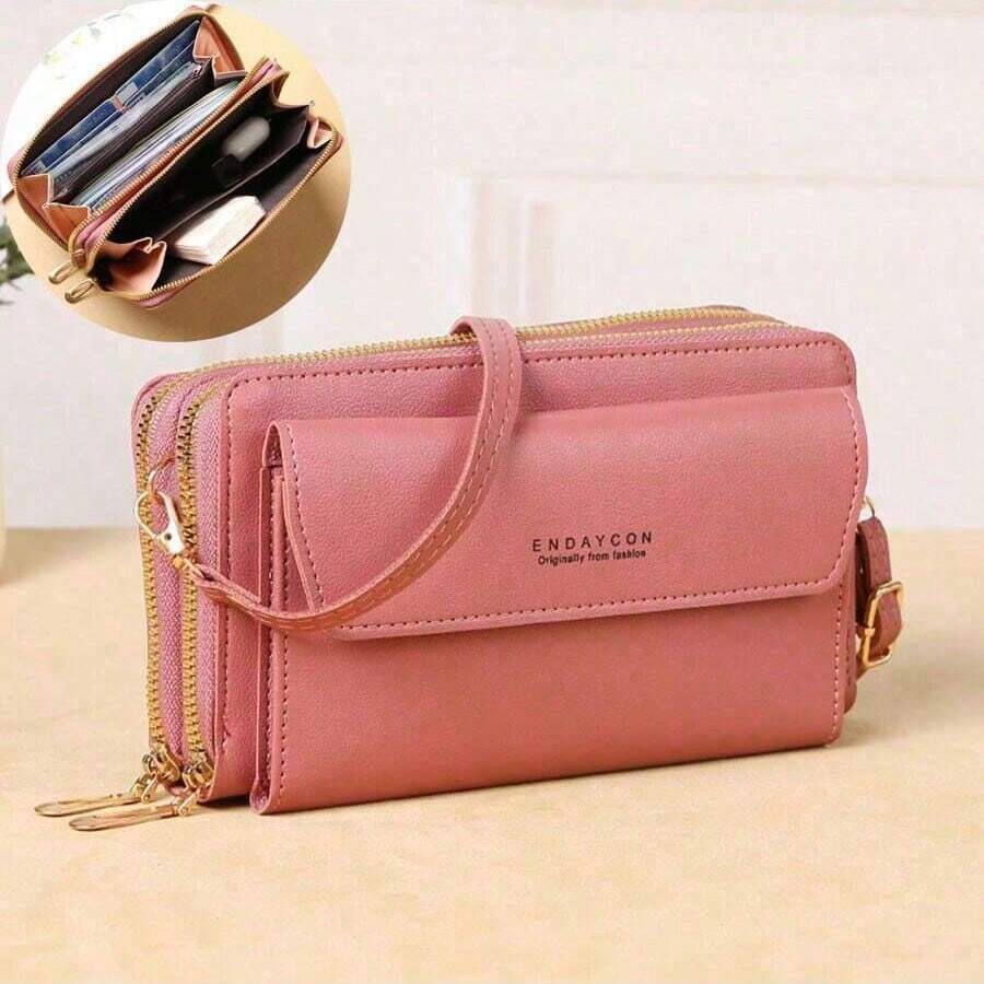 Double Zipper Large Capacity Long Wallet Diagonal Mobile Phone Bag Side Bag For Phone Portable Hand Bag Crossbody Bag Clutch Cellphone Case Pouch Lightweight Modern Business Credit Card ID Card Cash Phone Wallet Business Casual Teacher's Day Teacher Gifts Work Business Commute Travel Holiday Office Vacation For Anniversary For For Birthday Gift On Valentine Day For Gift For Lady For Female White-Collar Workers Gift Wallet Pouch Phone Bag For Women Wallet Purse Wallet