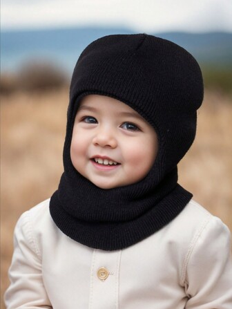 1 Stück Unisex Baby/Kleinkind 1-6 Jahre Strick Mütze Einfarbig, warm, weich, schützend, niedlich, für Lässig, geeignet für Outdoor & Alltag, Herbst/Winter