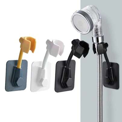 1 件 360° 淋浴喷头支架可调节浴室淋浴支架适用于浴缸淋浴杆支架头牢固粘在墙上家居浴室装饰秋季装饰浴室配件
