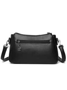 高品质真皮钱包 奢华手提包 女士单肩包 设计师斜挎包 时尚女士邮差包 新款 - 黑色 - 查看 7