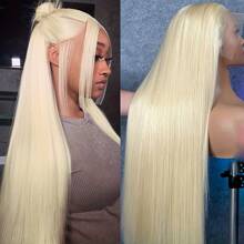 613 Lace Front Wig Human Hair 30 Inch 13x4 Straight Blonde Lace Front Wigs Human Hair Pre Plucked With Baby Hair 613 HD Transparent Lace Frontal Wig Blonde Wig Human Hair - S613 - 查看 3