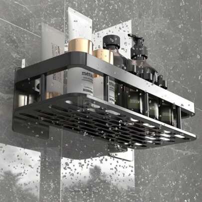 Suporte De Shampoo Prateleiras De Banheiro/Cozinha Reto Sem Furo Premium