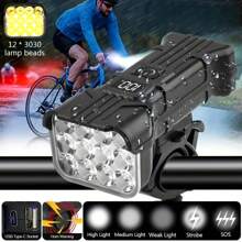 KENSUN 1pc 12LED Bicycle Light Bicycle Horn 2 In1 Bike Headlight Power Bank Flashlight Handlebar USB Charging MTB Road Cycling Highlight - Black - View 3