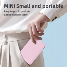 Mini Portable Mobile Phone Power Bank Charger 5000mAh, Input Type-C, USB C Block,4-USB Output Built-In Type-C Cable, Micro Cable, Suitable For IOS Cable Charging, USB-A Output Interface, For IOS   And Other Series Compatible With Most Electronic Products On The Market - Pink - View 6