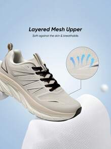 Women's Walking Running Sneakers Breathable Non Slip X-Shaped TPU Comfortable Rebound Athletic Gym Workout Cross Training Casual Shoes - 杏色 - 查看 5