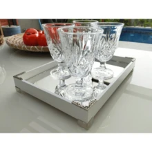 Tray Decoration Kitchen Organization Coffee Drink Holder Countertop Washbasin Multipurpose B174 - Bạc - Xem 9