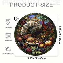 令人惊叹的感恩节美学艺术彩绘窗挂、捕光器、雨伞，送给家人、爱人、朋友的完美礼物，亚克力圆形花环标志，花园、家居、迎宾门，户外通用彩色装饰艺术 - 彩色 - 查看 16