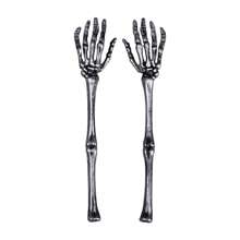 Decoración de Halloween con manos humanas realistas en dorado, plateado, blanco y negro - 32 x 6 cm - Plateado - Ver 1