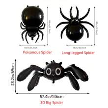 1pc 3D Spider Shaped Balloon, Extra Large Size, Halloween Party Decoration,Christmas - Multicolor - View 2