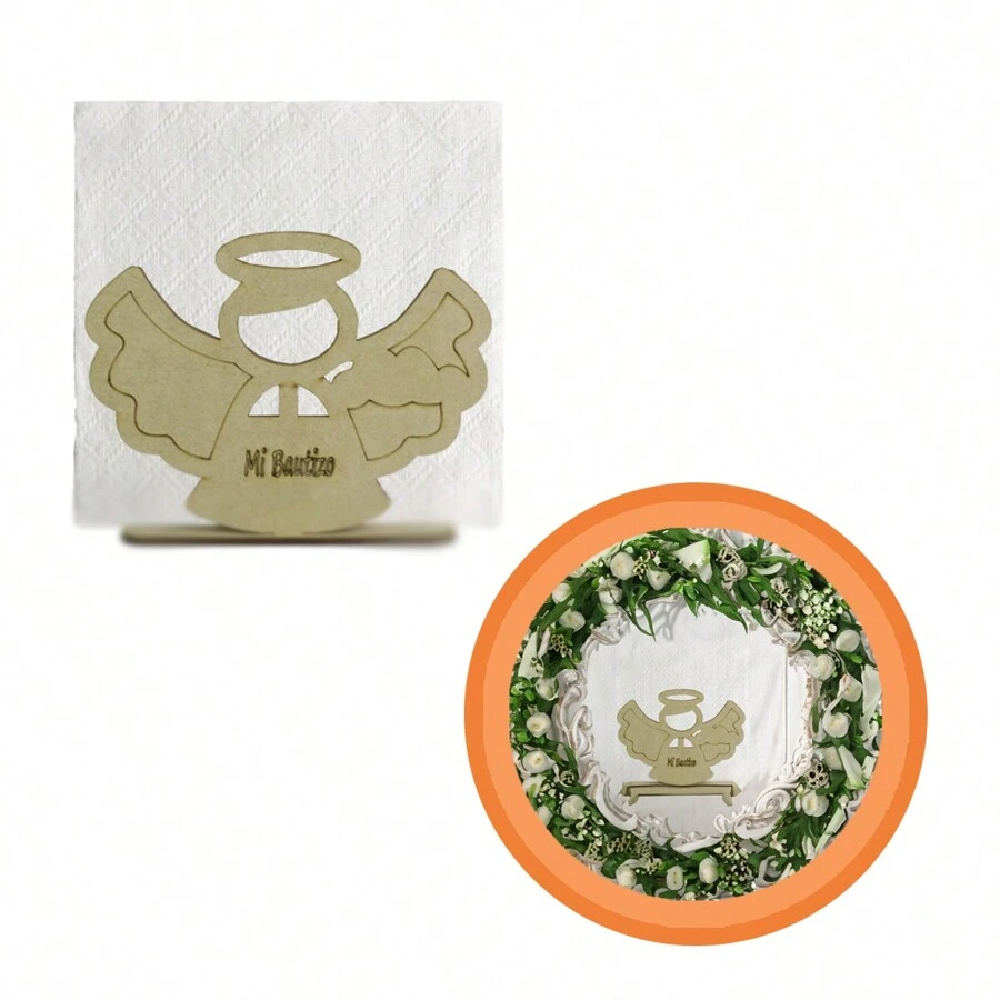 Servilleteros de Bautizo 12 piezas fiesta Bautism recuerdos para fiesta - Beis - Ver 1