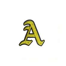1 Pièce Optionnelle Alphabet Noir Edge Patch Brodé, Fer Sur/insignes, Vêtements Et Accessoires Décoration
