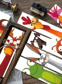 30 piezas/paquete Pegatinas de animales de dibujos animados divertidos, tarjetas de papel multifuncionales, aptas para scrapbooking, diarios, regalos para lectores y amantes de los pasatiempos