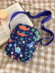 迷你孩子們可愛恐龍圖案斜肩包手機包