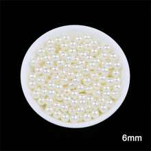 2 mm à 16 mm Perles rondes en ABS beige et blanc, cabochons de perles à moitié plats à moitié ronds, convenant pour la fabrication de bijoux DIY, l'artisanat, les accessoires, les vêtements, les chaussures, les sacs, la décoration des ongles et l'artisanat